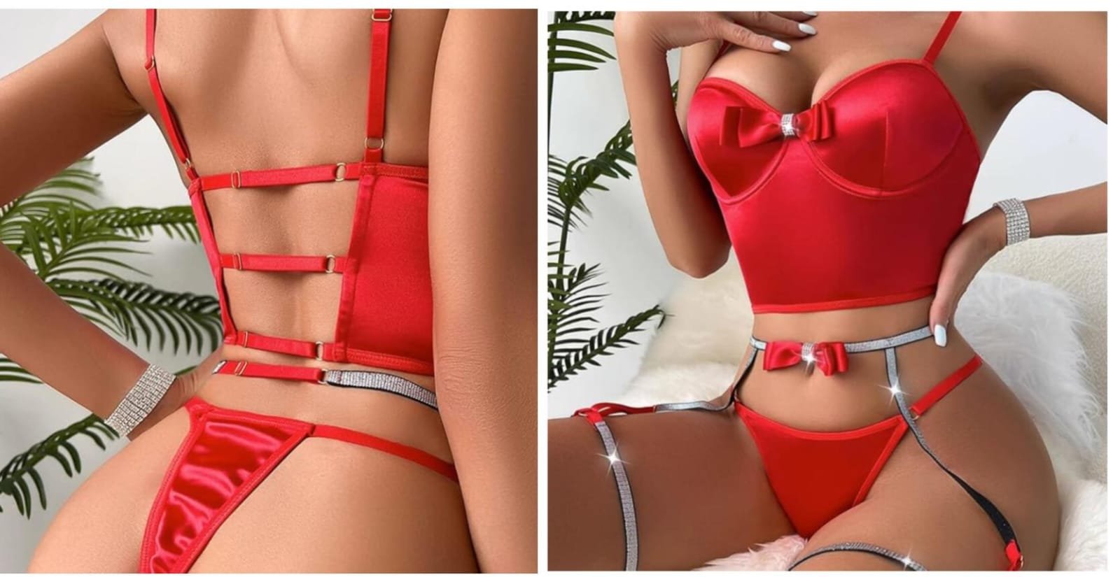 Fantazi qırmızı bantlı büstqalterli dəst Fantazi qırmızı bantlı büstqalterli dəst