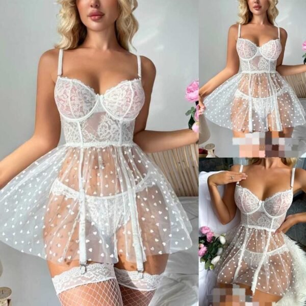 Gecəlik ağ krujevalı punyar