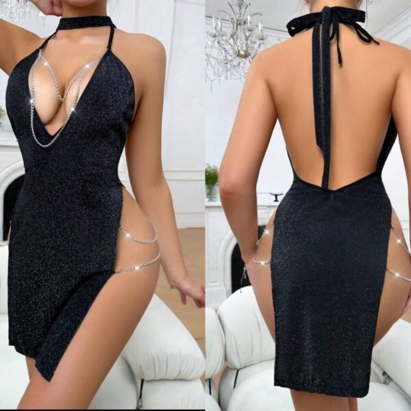 Fantazi zərli zəncirli qara