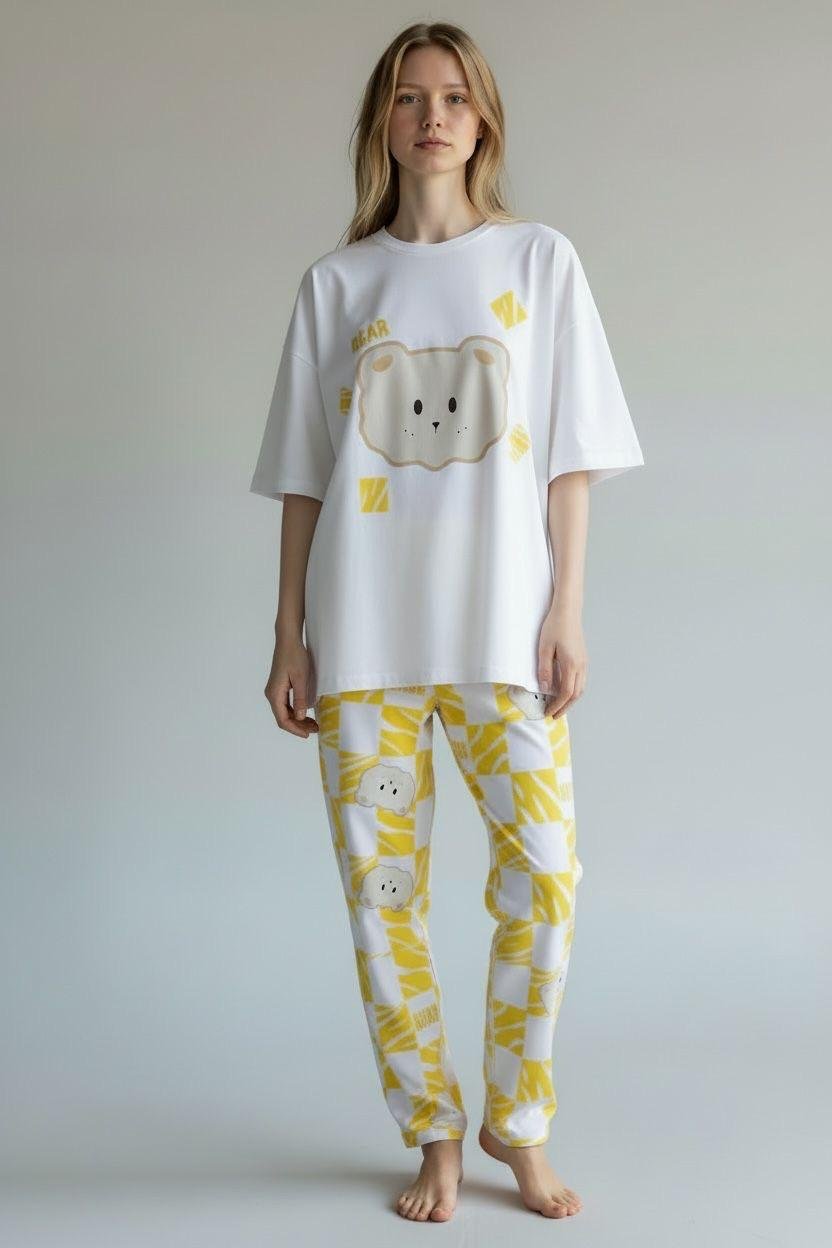 Pijama ayı naxışlı damalı Pijama ayı naxışlı damalı