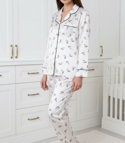 Pijama Victoria's Secret ağ güllü atlas