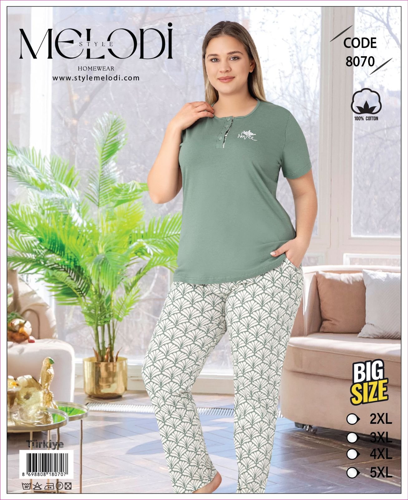 Pijama pambıq naxışlı Melodi Pijama pambıq naxışlı Melodi