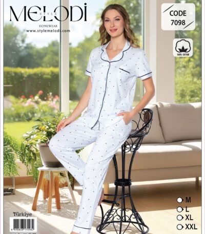 Pijama pambıq zolaqlı Melodi