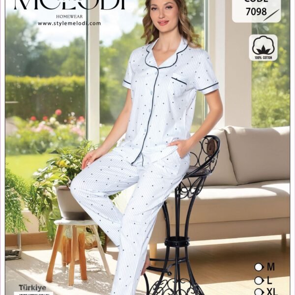 Pijama pambıq zolaqlı Melodi