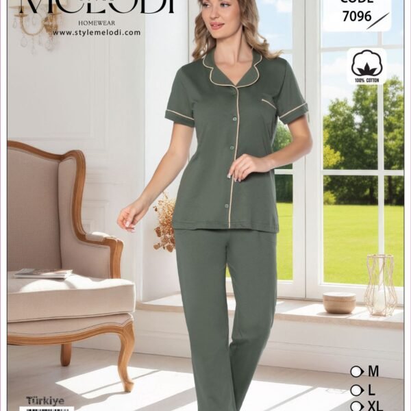 Pijama pambıq Melodi yaşıl