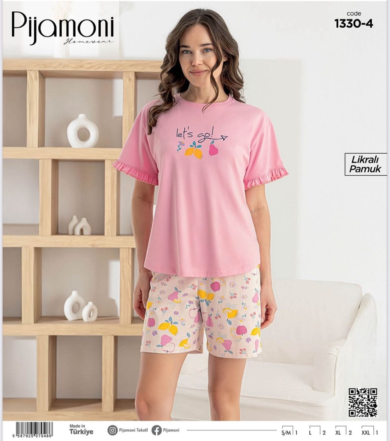 Pijama çəhrayı meyvəli Pijamoni Pijama çəhrayı meyvəli Pijamoni