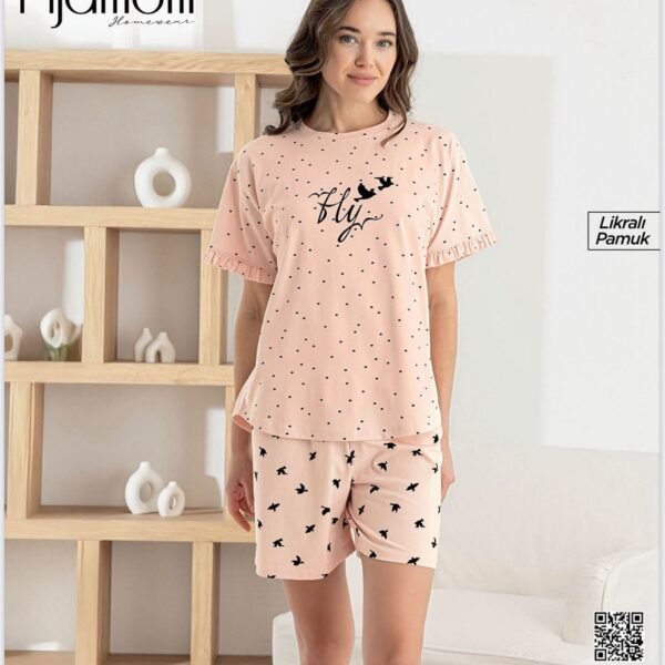 Pijama şortlu çəhrayı Pijamoni