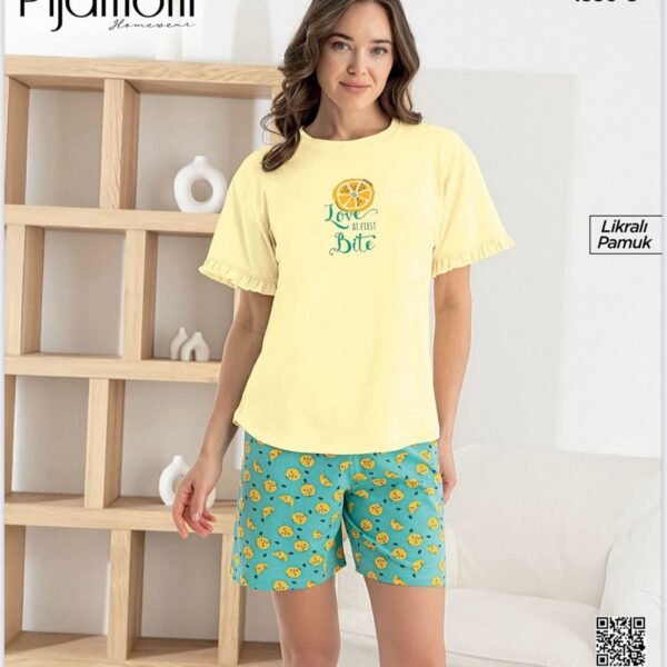 Pijama limon naxışlı Pijamoni