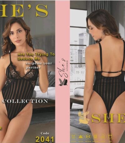 Fantazi zolaqlı body She's