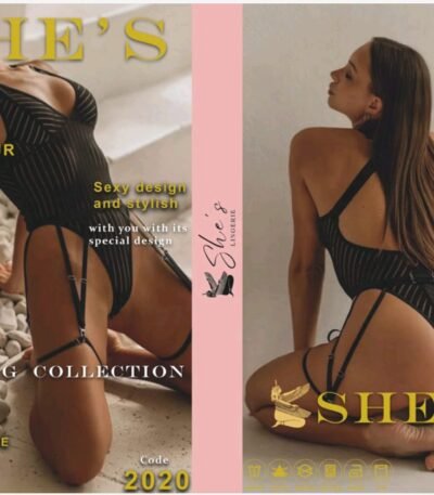 Fantazi zolaqlı body She's