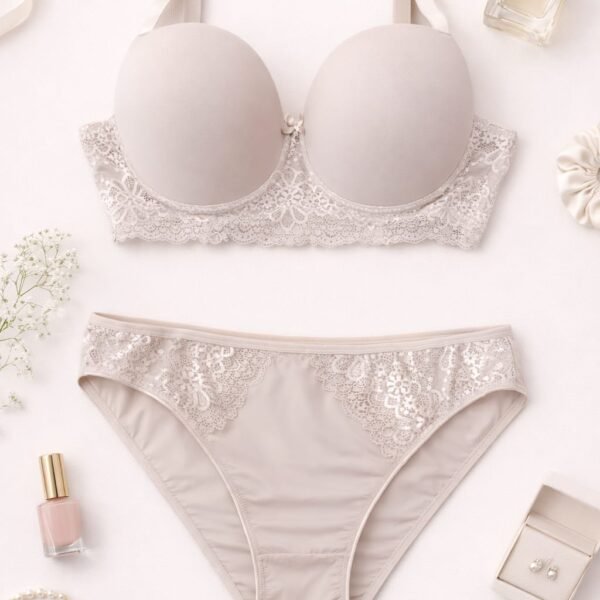 Alt geyim dəsti bej krujevalı