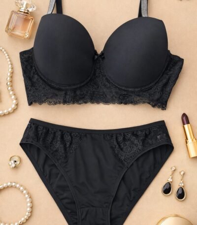 Alt geyim dəsti qara krujevalı