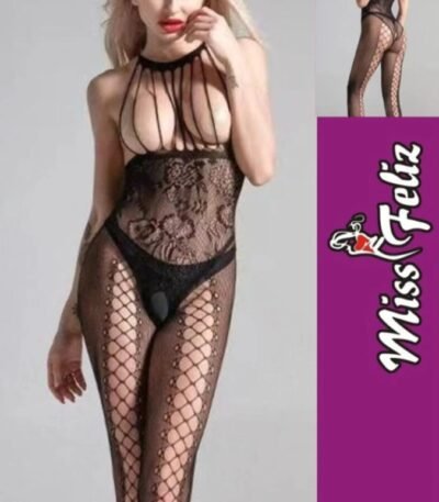 Fantazi qara bədən corabı