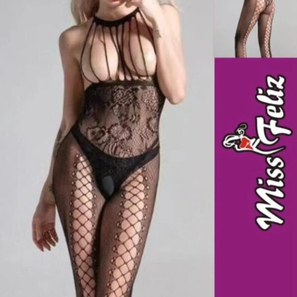 Fantazi qara bədən corabı