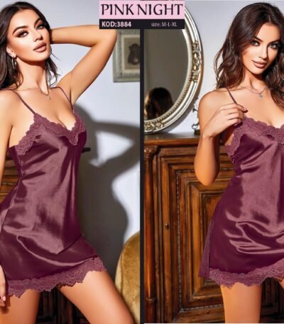 Atlas krujevalı gecəlik