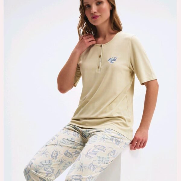 Pijama viskon lila-bej