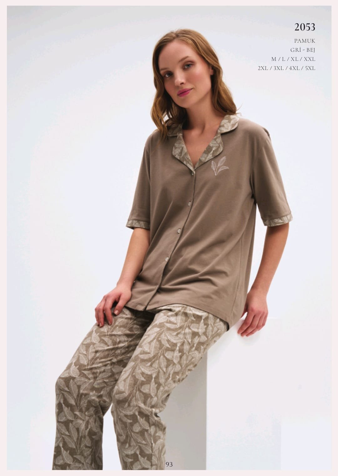 Pijama pambıq qri-bej Pijama pambıq qri-bej