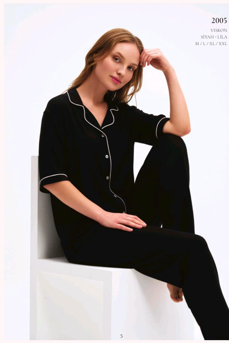 Pijama viskon qara Pijama viskon qara