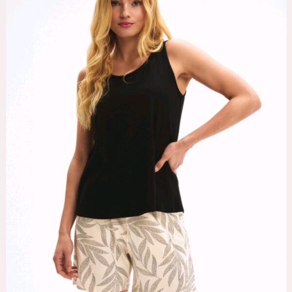 Pijama modal şortlu qara