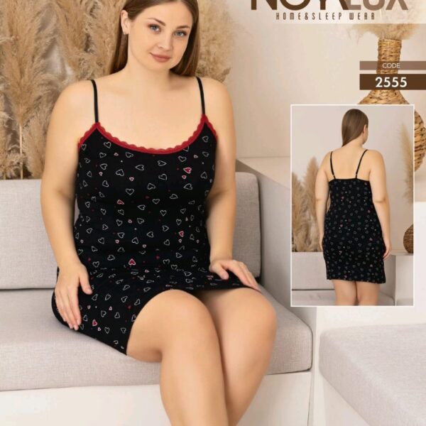 Pijama qara ürəkli gecəlik