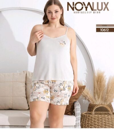 Pijama naxışlı şortlu dəst