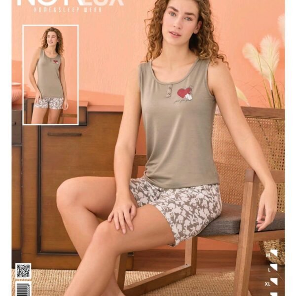 Pijama ürəkli şortlu dəst