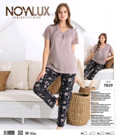 Pijama krujevalı güllü dəst