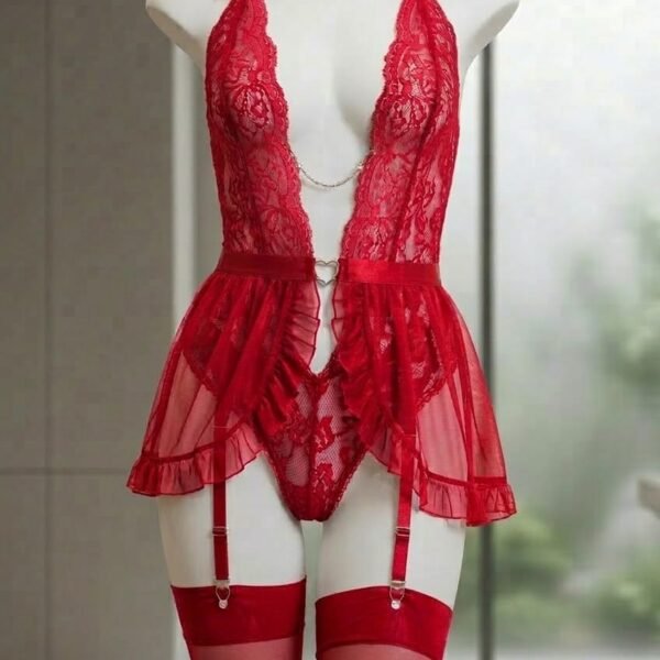 Fantazi qırmızı krujevalı