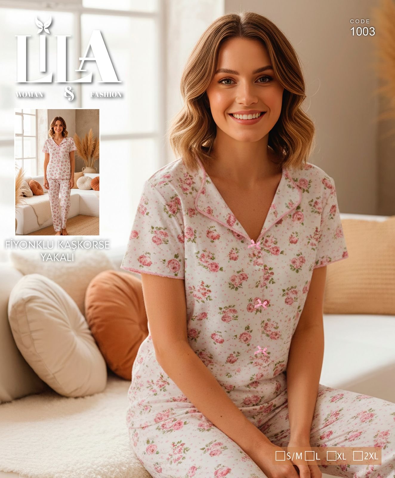 Pijama gül naxışlı Pijama gül naxışlı