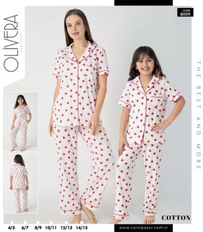 Pijama qırmızı ürəkli