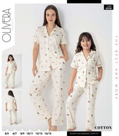 Pijama ayıcıqlı bej