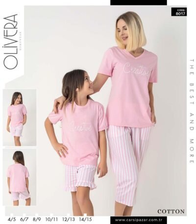 Pijama çəhrayı zolaqlı