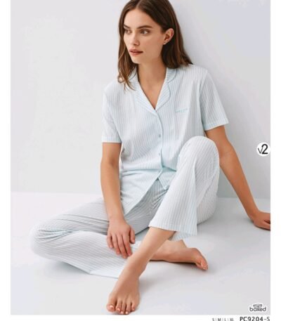 Pijama Pierre Cardin mavi zolaqlı