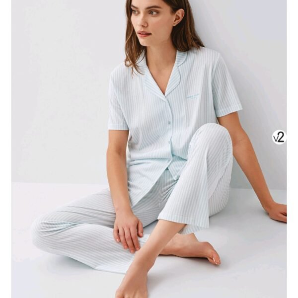 Pijama Pierre Cardin mavi zolaqlı