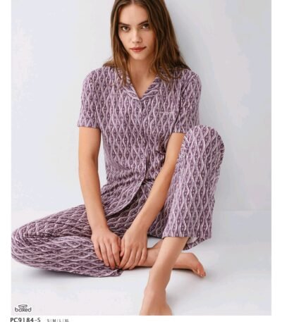 Pijama Pierre Cardin bənövşəyi naxışlı