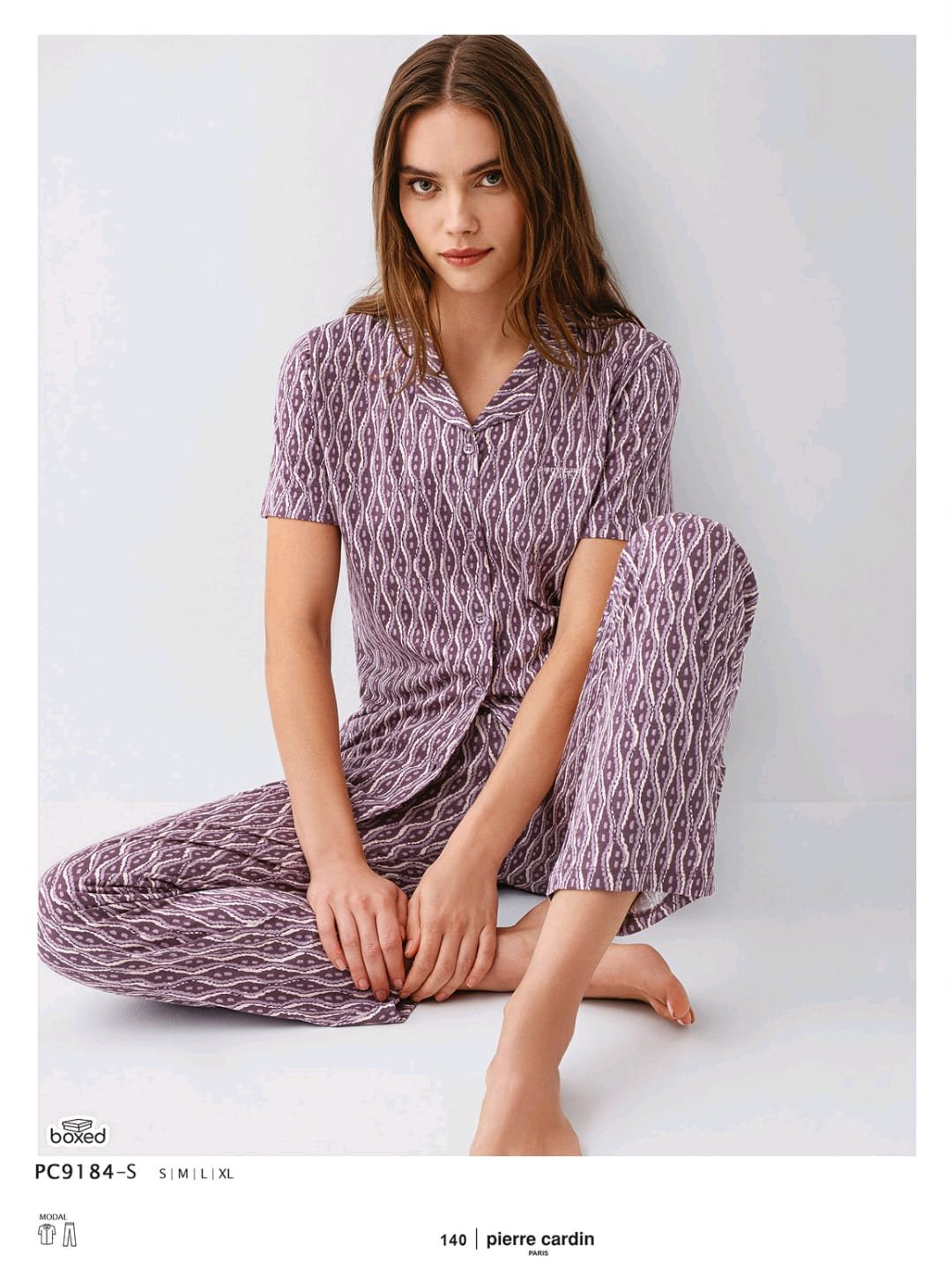 Pijama Pierre Cardin bənövşəyi naxışlı Pijama Pierre Cardin bənövşəyi naxışlı