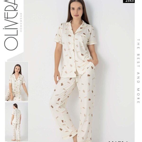 Pijama ayıcıqlı bej