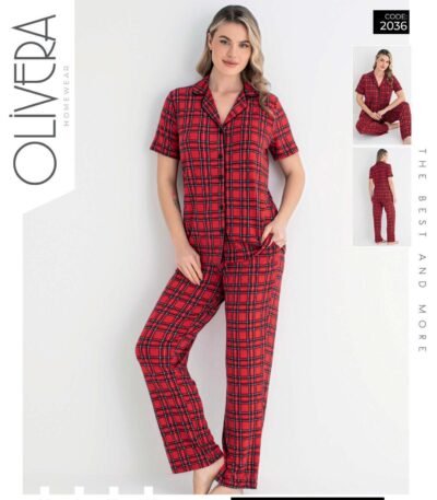 Pijama damalı qırmızı