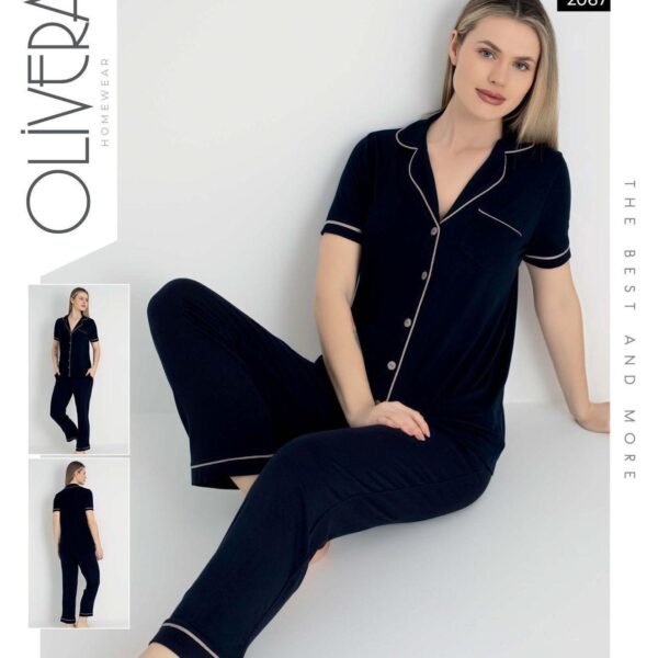 Pijama zolaqlı göy