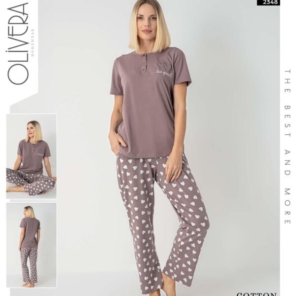 Pijama ürək naxışlı