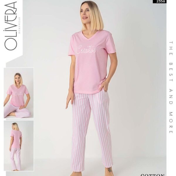 Pijama çəhrayı zolaqlı