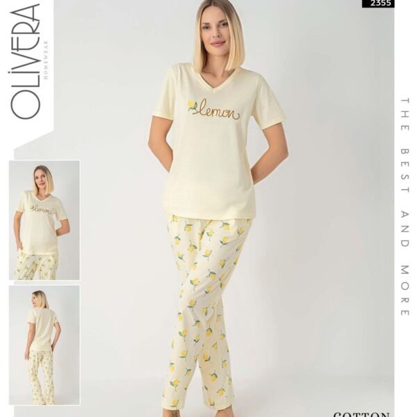 Pijama limon naxışlı