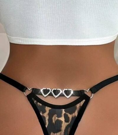 Leopard naxışlı kristal ürəkli fantazi