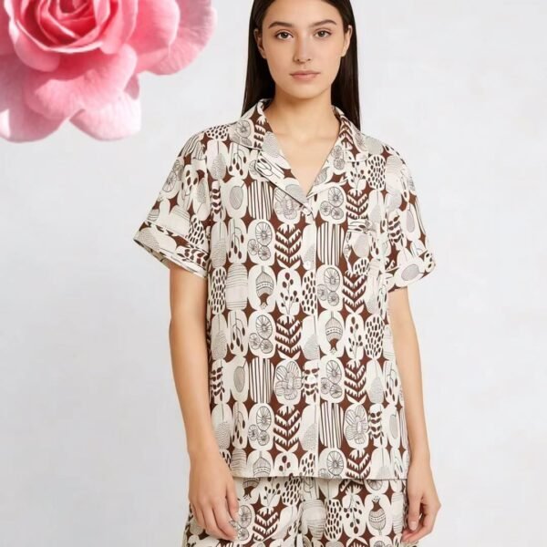 Pijama abstrakt naxışlı
