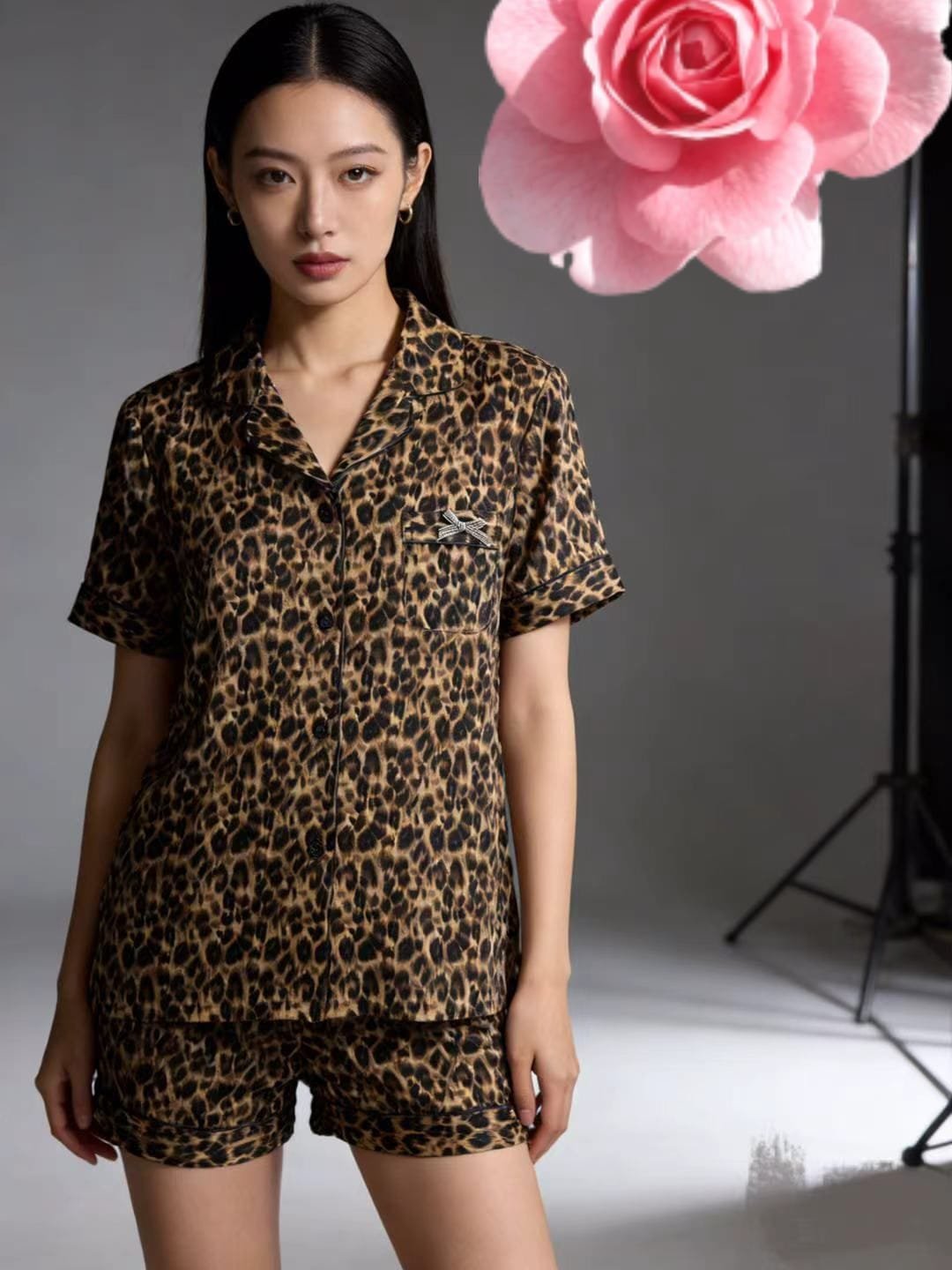 ucuz pijama Pijama leopard naxışlı