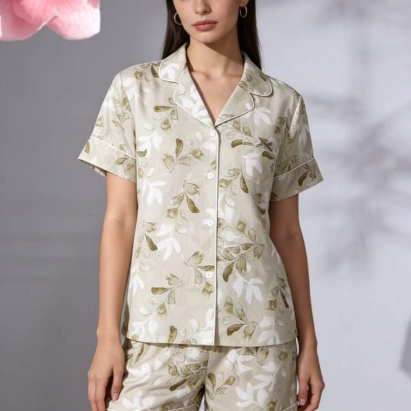 Pijama yarpaq naxışlı