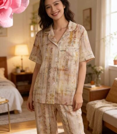 Pijama abstrakt şalvarlı