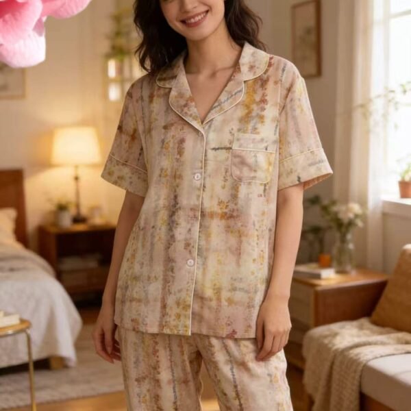 Pijama abstrakt şalvarlı