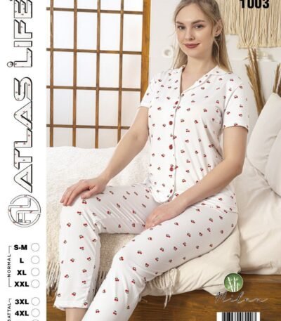Pijama albalılı pambıq