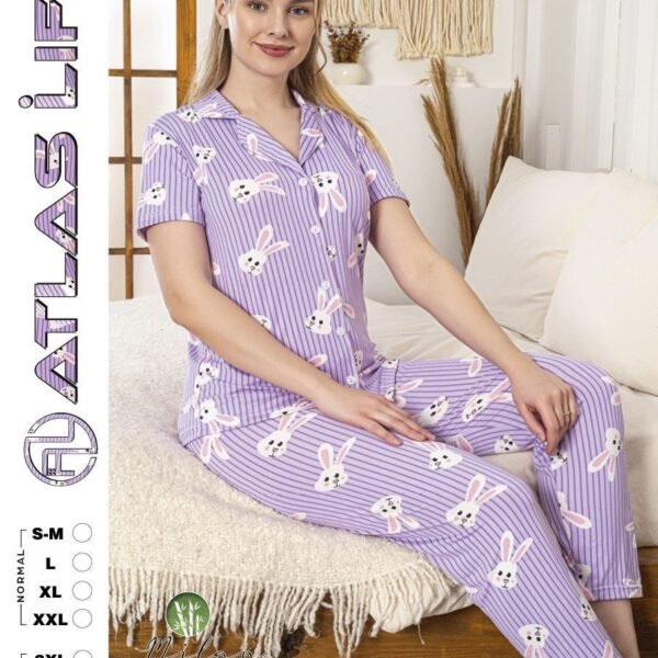 Pijama bənövşəyi dovşanlı